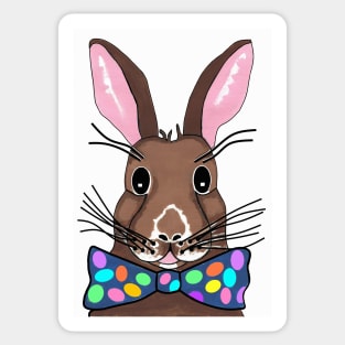 Happy Easter Bunny Rabbit, Easter Egg Bow Tie Sticker